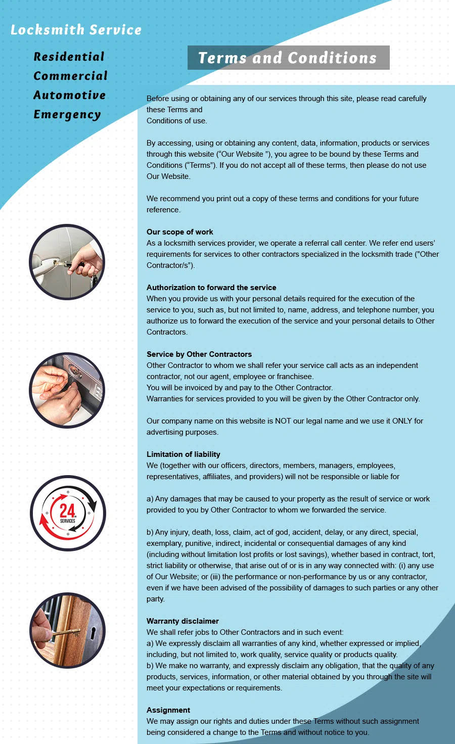 Largo Locksmith Service Largo, FL 727-378-0531 - Terms-and-condition